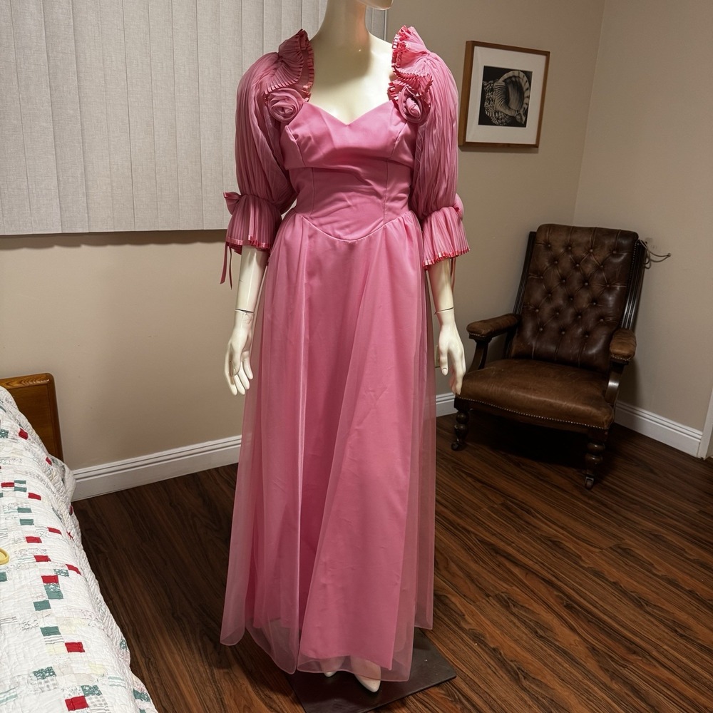 VTG Dance Allure Gown Prom Dress Womens Mauve Pink Pageant 80s USA NWT 6428